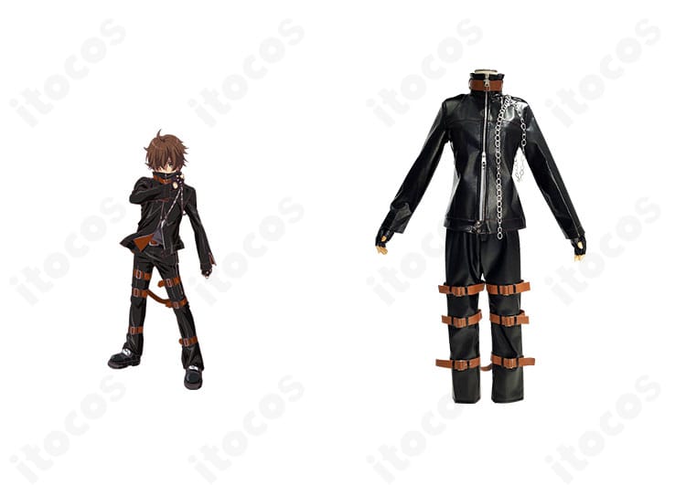 富樫勇太（ダークフレイムマスター）と商品正面を並置したコスプレ衣装の全体画像