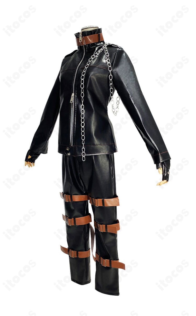 左側面のシルエットと装飾位置を示すダークフレイムマスター衣装 左側詳細