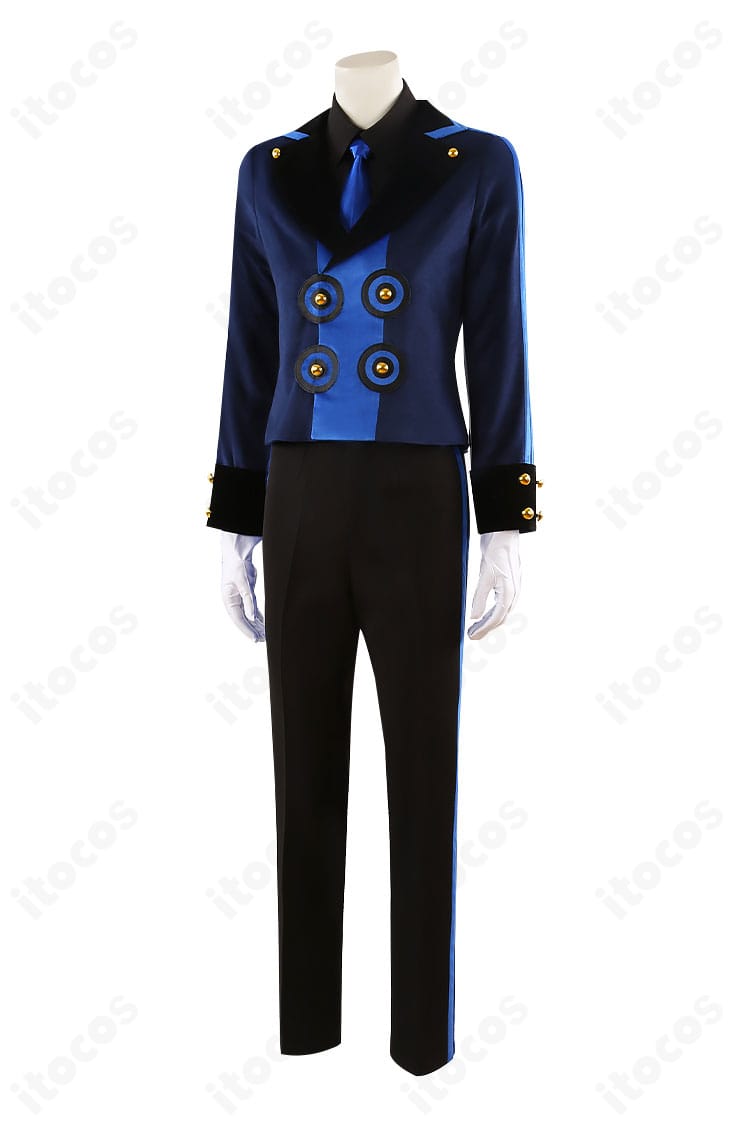 結城理ベルベットルーム衣装の左側面。袖口と裾のラインが分かる角度