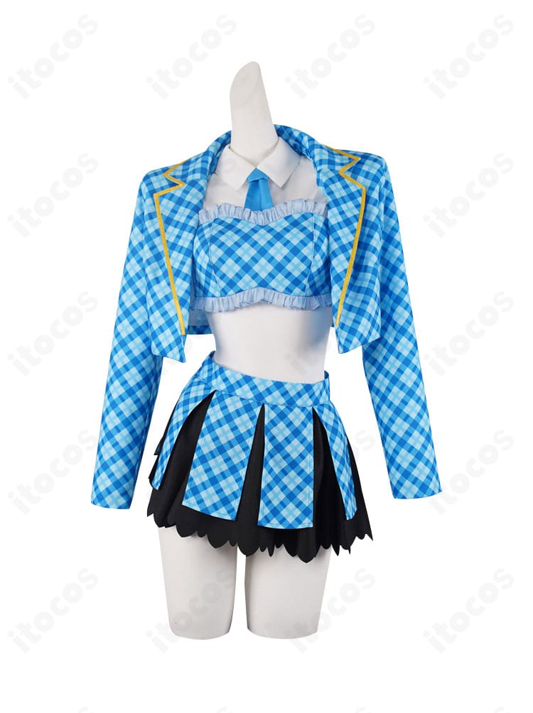 2.5次元の誘惑 クーリア・ノノア デレスタ衣装の正面全体。コートとビスチェ、スカートの配色とシルエットが分かる画像