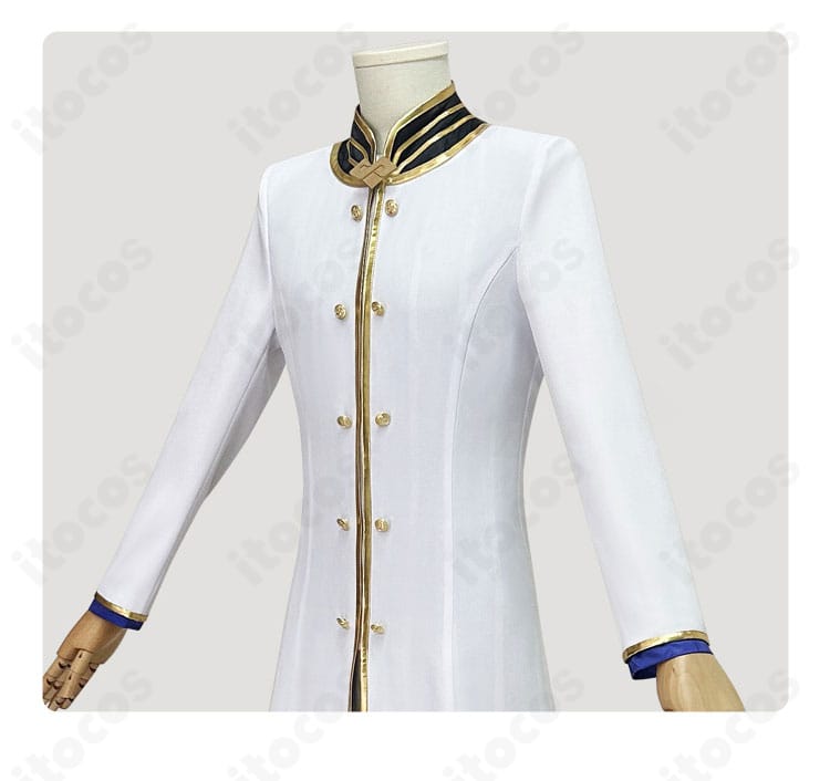 装飾ディテールのクローズアップ。刺繍風意匠と縁取りが映えるレグルス衣装