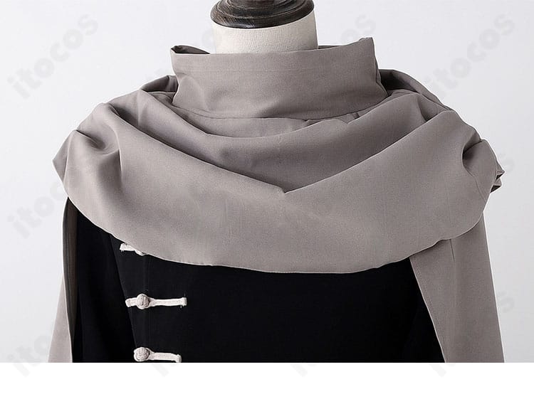 銀魂 神威コスプレの披風ディテール。エッジラインと動きが出る設計を示す近接カット。