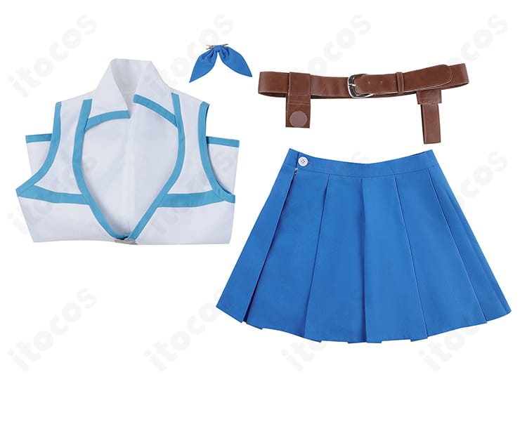 セット内容一式（トップス、スカート、ベルト、髪飾り）を平置きで示した構成確認画像