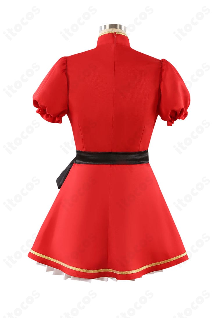 朱城ルミ 幼女バージョンのコスプレ衣装・背面全体ビュー（帯の見え方）