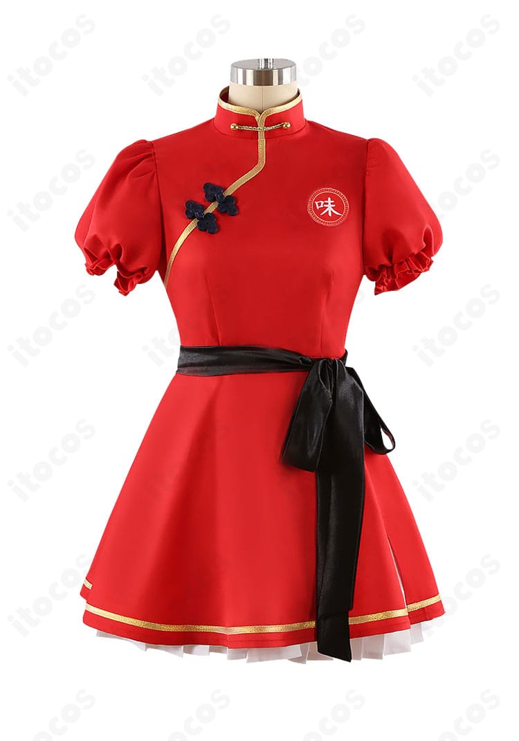 朱城ルミ 幼女バージョンのコスプレ衣装・正面ディテール（ワンピースとスカート）