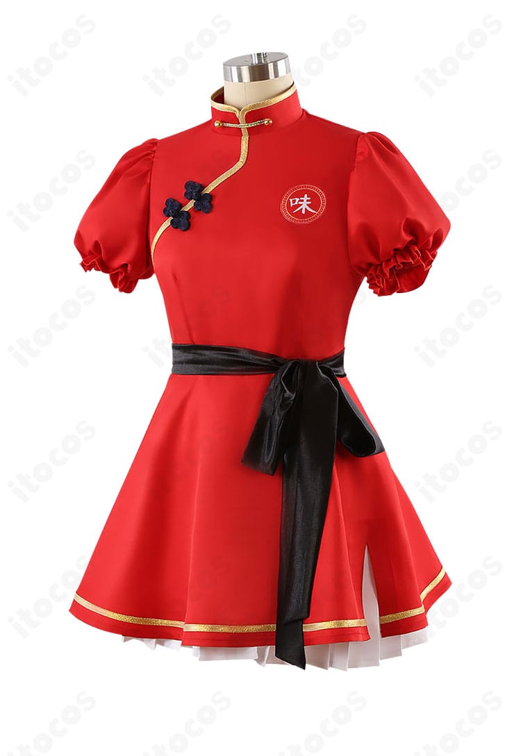 朱城ルミ 幼女バージョンのコスプレ衣装・左側面ビューでラインと装飾を確認