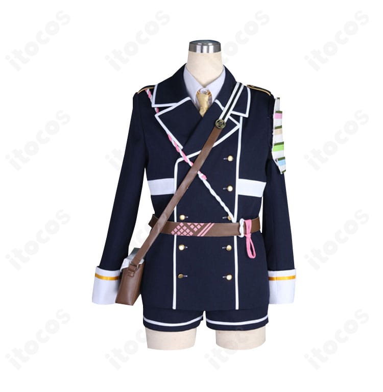 包丁藤四郎 コスプレ衣装の正面全身写真。コートとショートパンツのシルエット、装飾配置が分かる高再現ディテール。