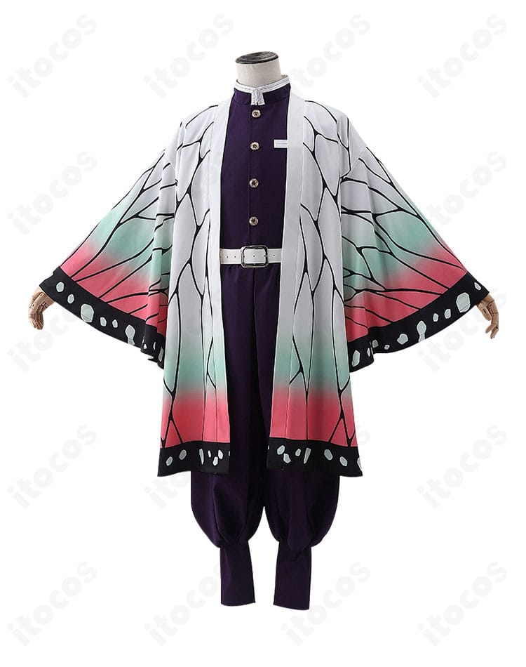 装飾アップ。胡蝶しのぶコスプレ衣装の刺繍や縁取り、柄表現の繊細さが伝わるディテール写真