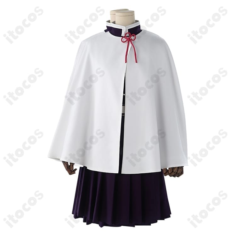 鬼滅の刃 栗花落カナヲ 隊服コスプレ 刺繍入り白マントで高再現、撮影会・イベントに最適 - 3枚目の画像