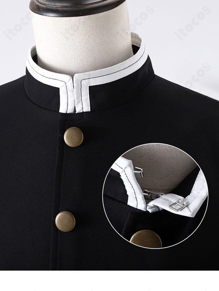 鬼滅の刃 竈門炭治郎 コスプレ衣装の襟元ディテール。縫製の整いと生地感がわかる仕上がりです。