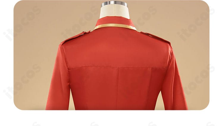 背面装飾のディテール。後ろ中心の美観と装飾の配置を捉えたジル・サーヴェル衣装の背面。