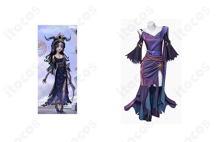 第五人格 祭司（フィオナ・ジルマン）虚妄の傑作コスプレ衣装の正面とキャラクターイメージ