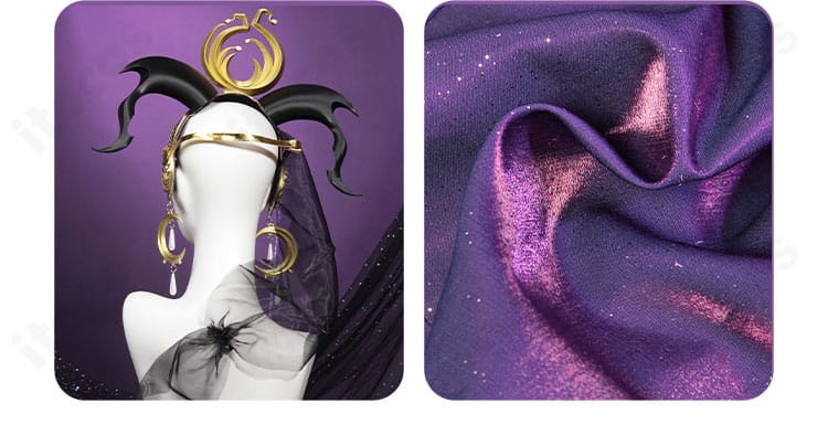 頭飾り背面の構造と固定方法が分かるディテール