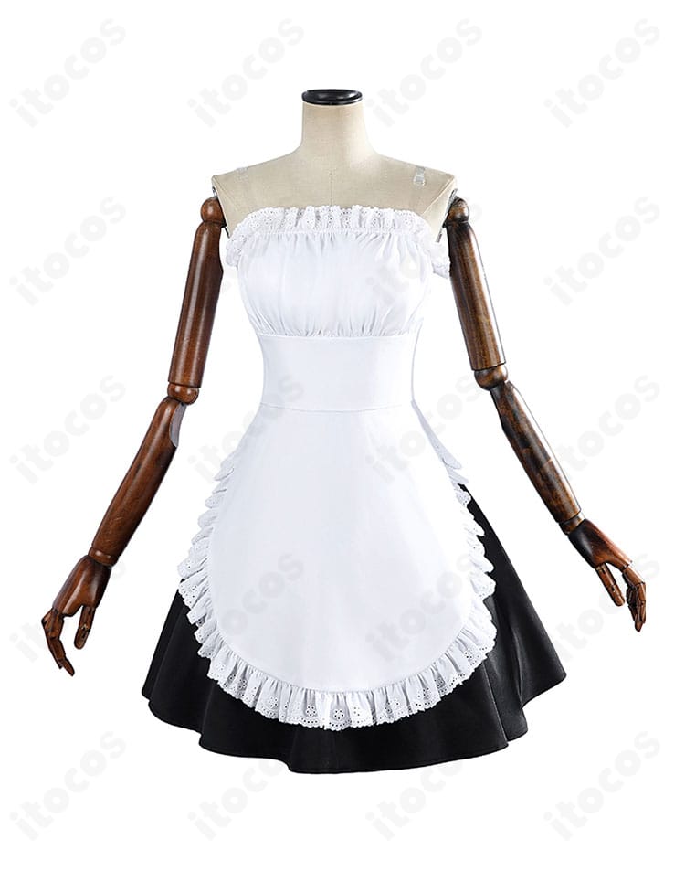 美咲メイド服のスカート装飾拡大。フリルとギャザーの立体感を強調