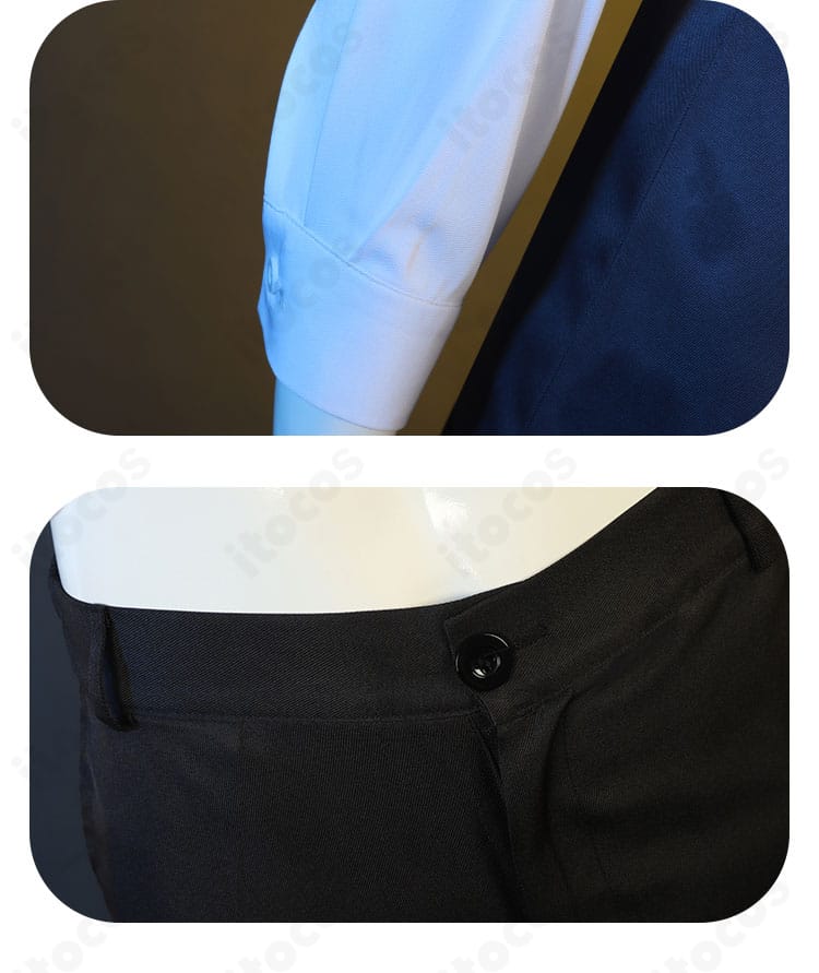 袖口とパンツのディテール。アーカード衣装の袖の形とズボンのシルエットを示す部分画像。