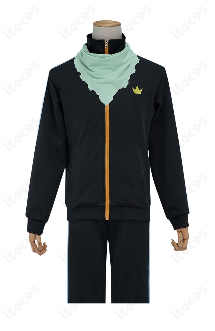 ノラガミ 夜ト衣装の上衣正面ディテール。刺繍とライン配置を近距離で確認できる拡大画像。