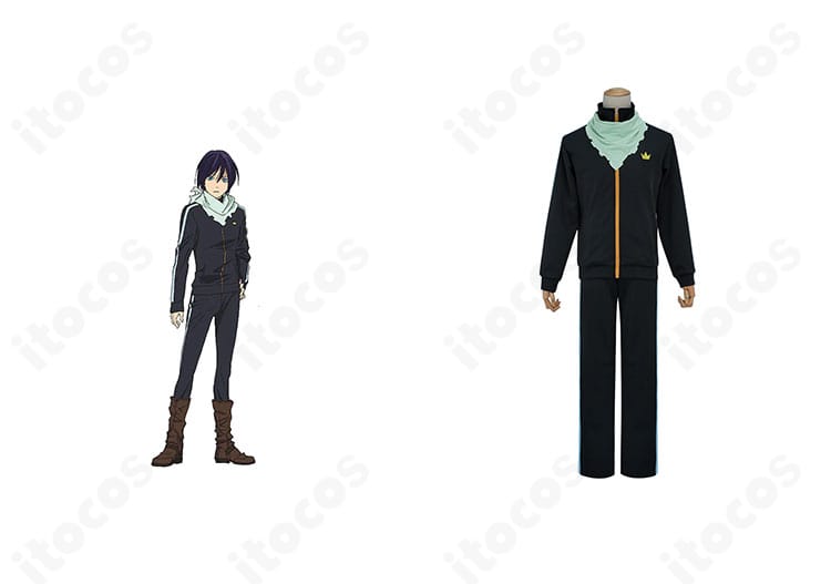 ノラガミの夜トコスプレ衣装とキャラクター比較。刺繍入りジャージの再現度が分かる正面全体カット。