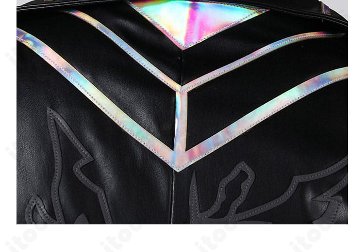 ノートン・キャンベル 輝安鉱コスプレの背肩ディテール。背面ヨークと肩装飾の再現