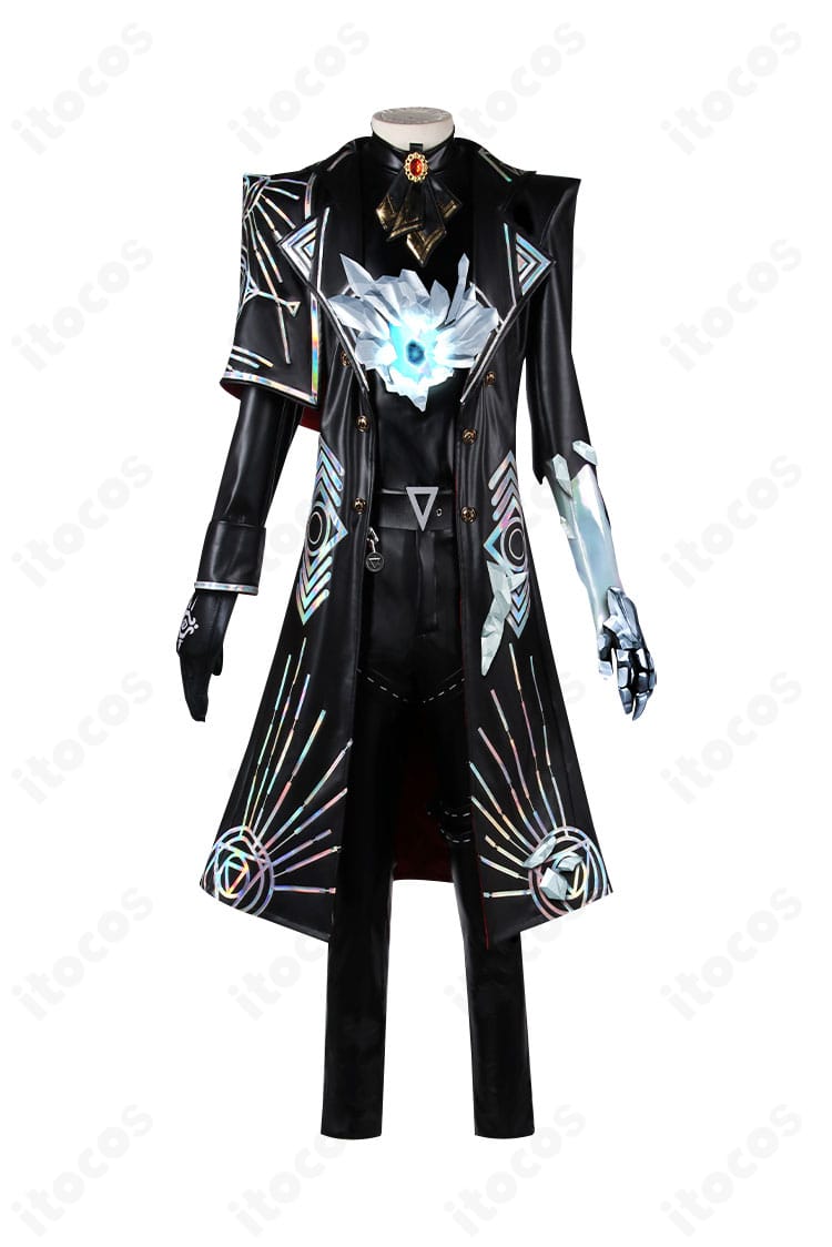 ノートン・キャンベル 輝安鉱コスプレの正面全身画像。コートと装飾の配置が分かるカット