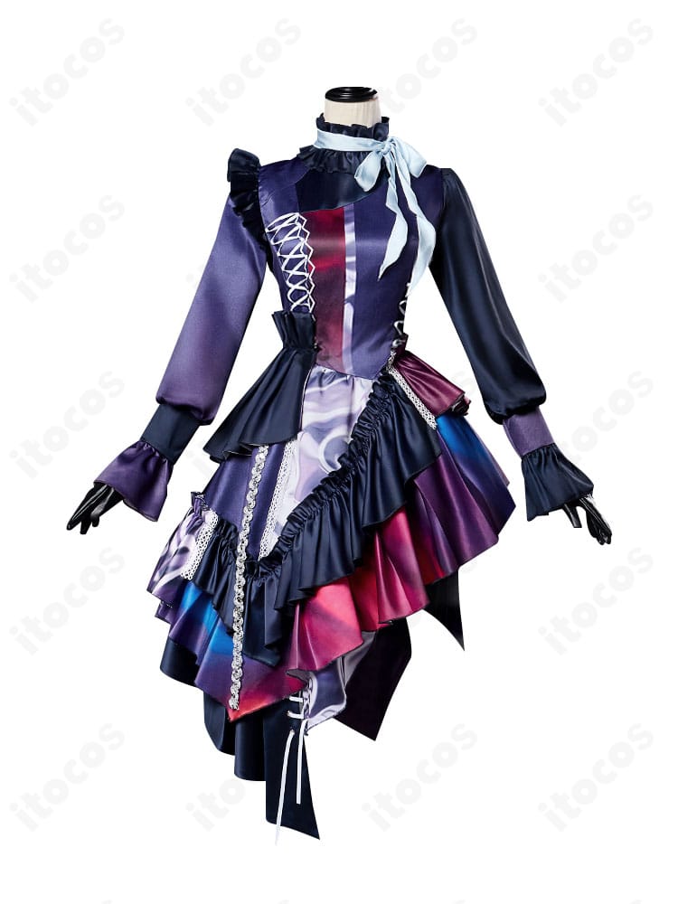 朝比奈まふゆコスプレ衣装の正面図。襟元、ウエストライン、袖口のディテールが確認できる画像。