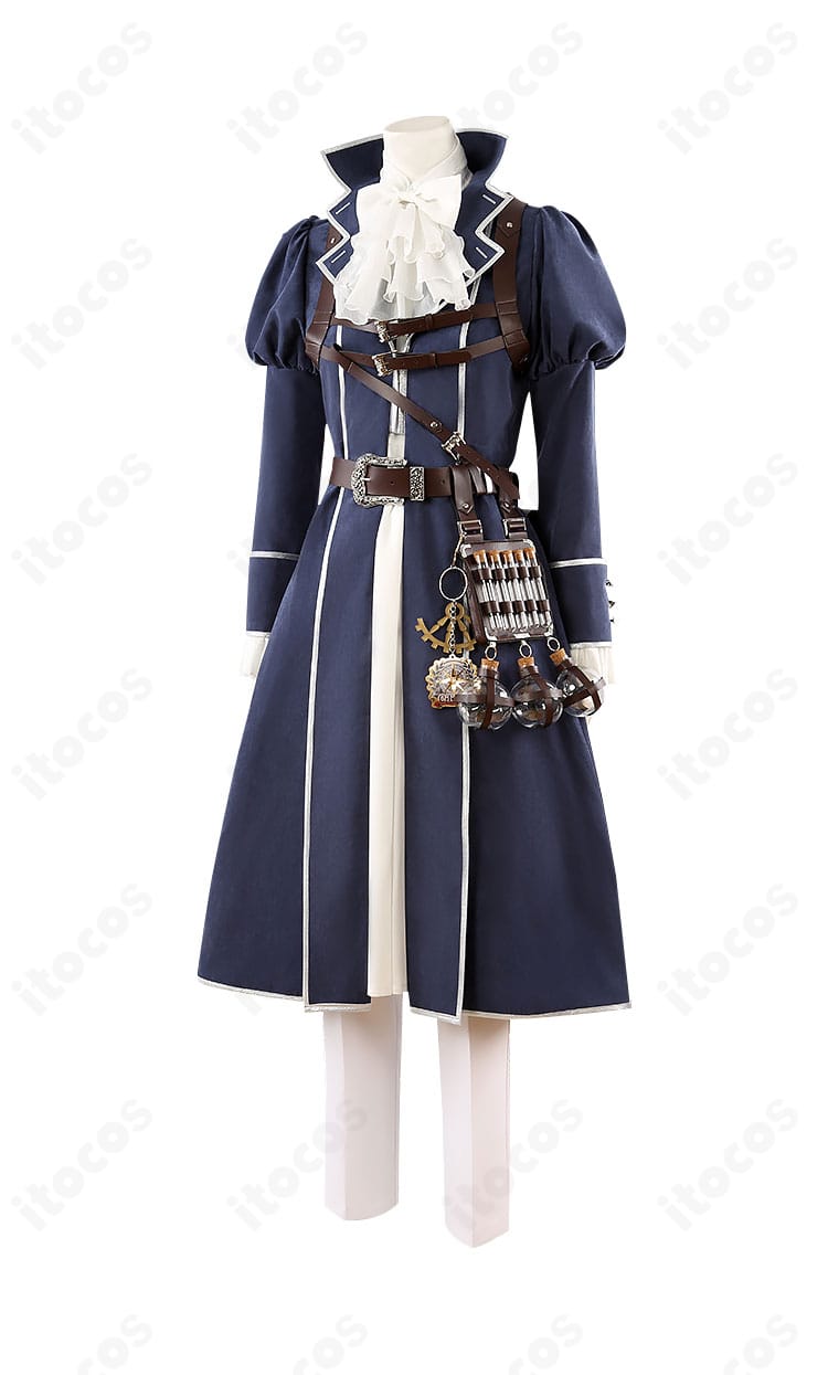 オベロン 英霊博装コスプレ衣装の側面。コートのラインとベルト位置、シルエットの落ち感を確認できる角度。