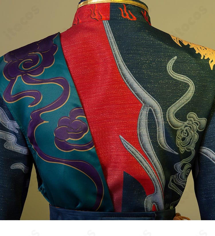 背面ディテール接写｜ショール固定部や背面装飾の仕立て