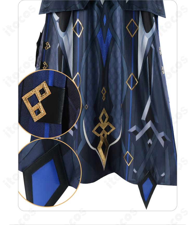 原神 カピターノ衣装の裾装飾クローズアップ。裾の意匠が精巧に作り込まれている様子。