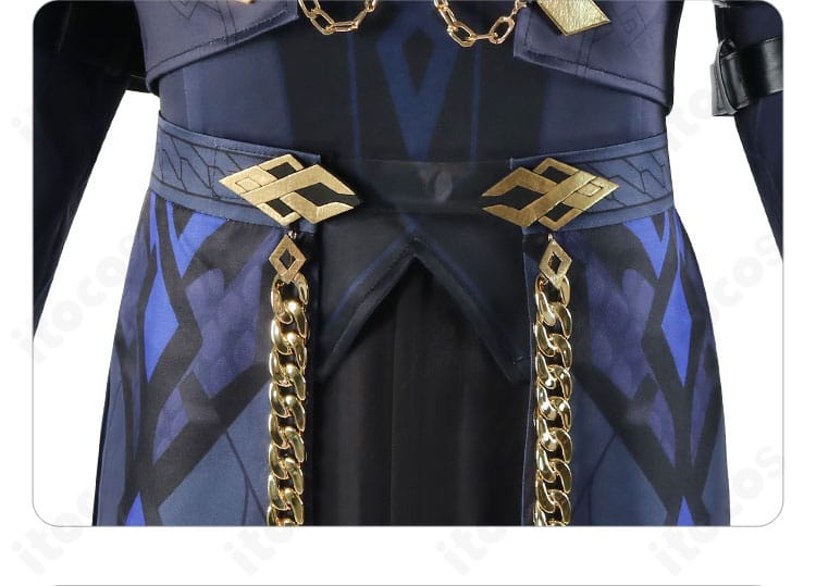 原神 カピターノ衣装の腰部ディテール。腰帯と装飾の重なりが生む存在感。