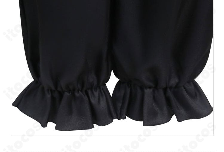 らんま1/2 早乙女乱馬 チャイナ服のパンツ裾ディテール。裾幅とステッチワークを確認できるクローズアップ。