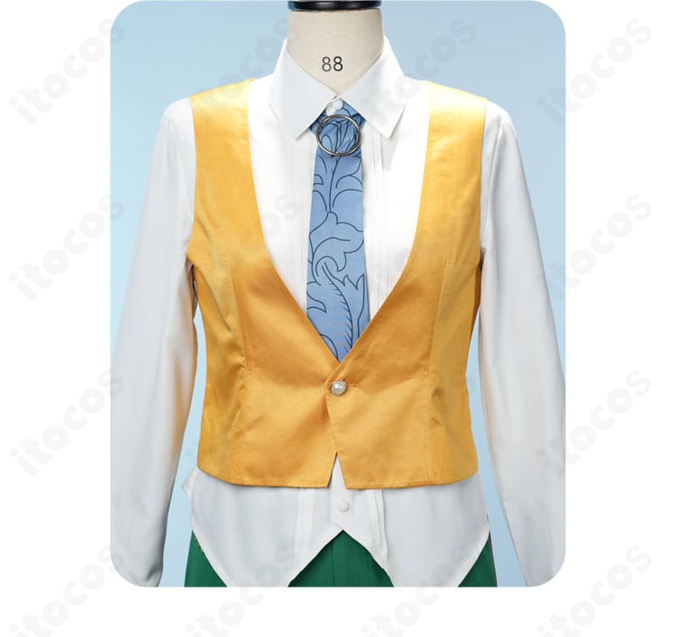 Eden TRIP衣装のインナー（シャツ・ベスト）正面ディテール。ネクタイと胸飾りのバランス