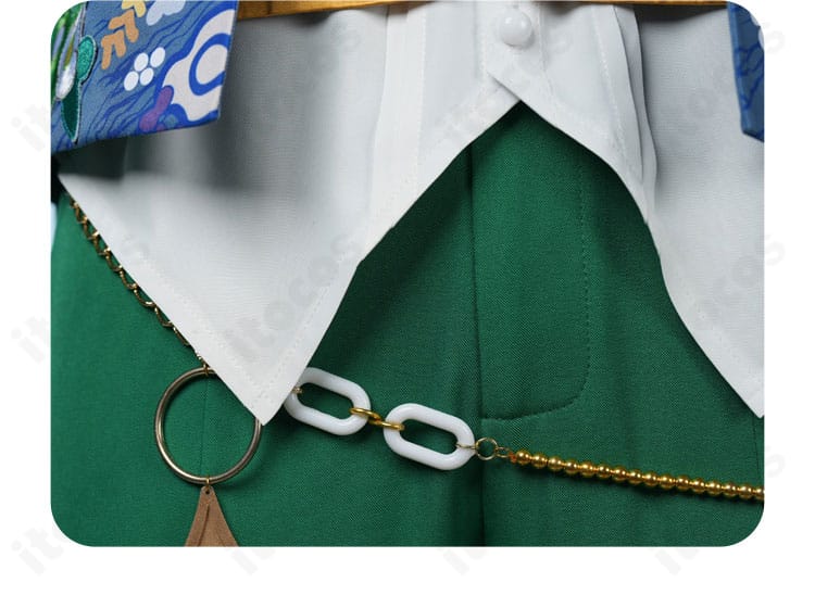 Eden TRIP衣装の腰周り装飾ディテール。ベルト風意匠とチェーンの取り付け部