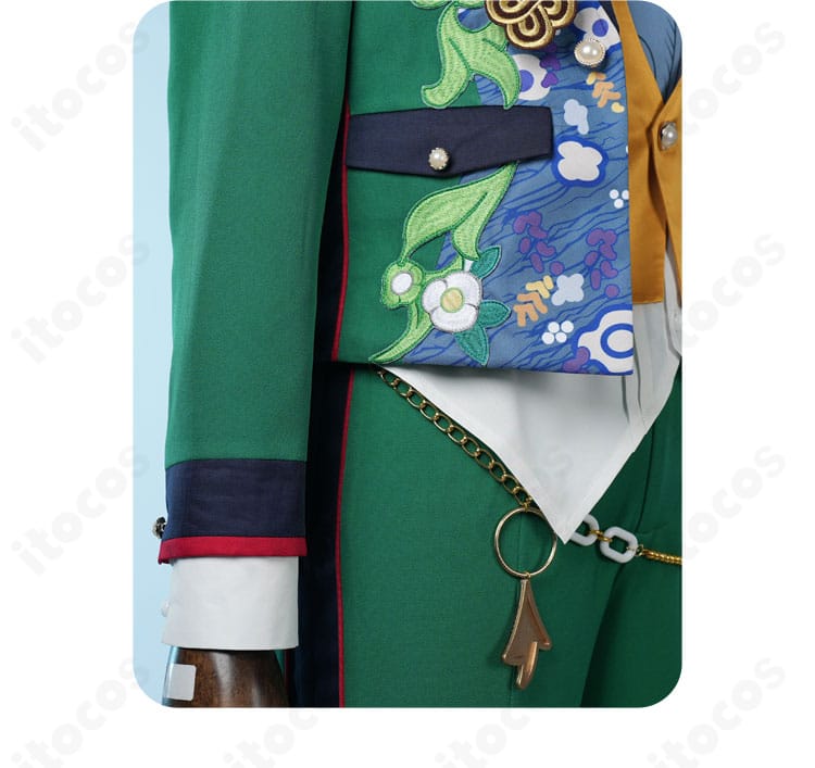 Eden TRIP衣装の袖口装飾ディテール。カフスの配色とボタンの質感