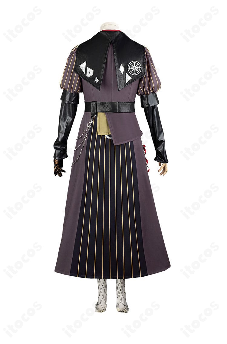 ドリームジャーニー 勝負服コスプレ衣装の背面。背中の装飾と裾の裁ち位置、縫製ラインを捉えたディテール。