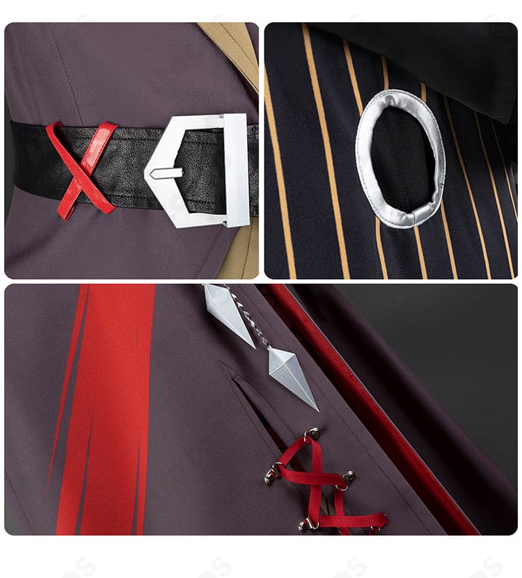 腰帯（ベルト）と衣裾装飾のクローズアップ。裾の意匠と金具の配置が分かるエレガントな設計。