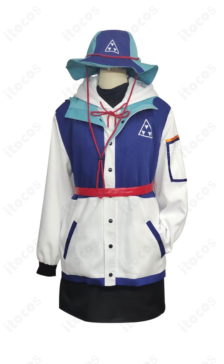 ブルーアーカイブ 各務チヒロ キャンプ衣装の正面全景。コートとパーカーの重ね着、スカートのシルエット、再現度の高いデザインを確認できる画像。