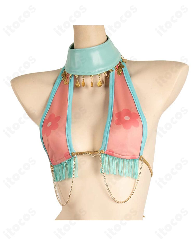 ルーシィ・ハートフィリア 踊り子衣装・上衣の装飾アップ。胸元パーツとトリムの再現にフォーカス。