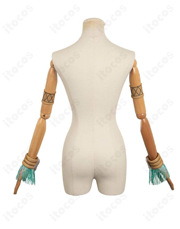 ルーシィ・ハートフィリア 踊り子衣装・腕飾りの背面。固定方法と背面の意匠。