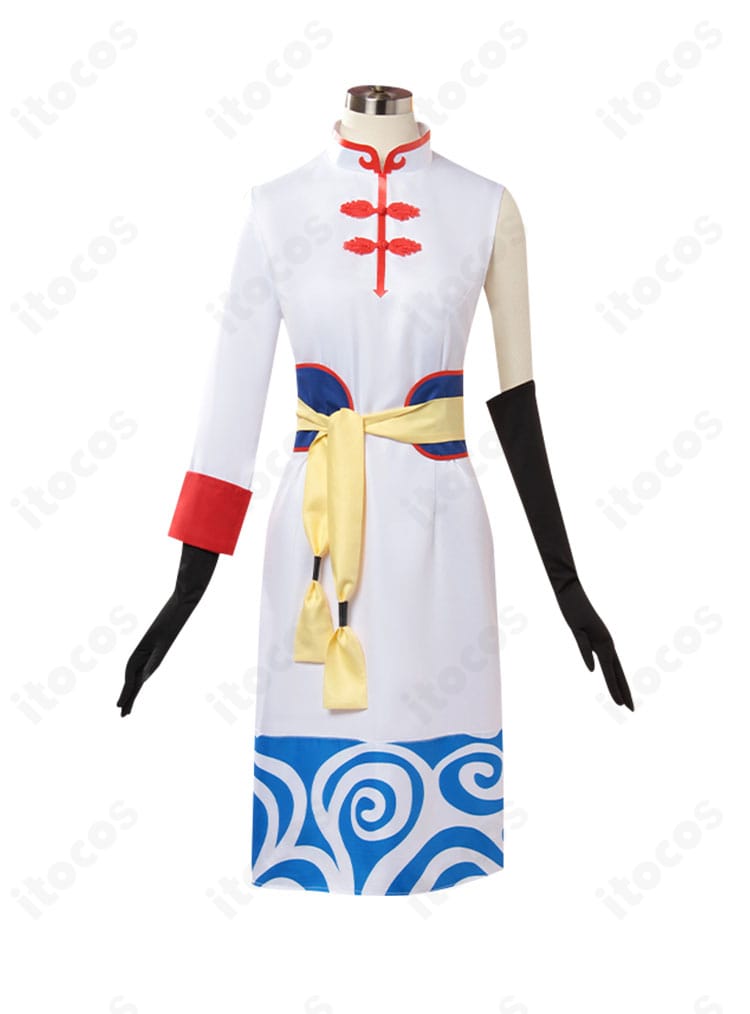 劇場版 銀魂 完結篇 神楽（5年後）コスプレ衣装の正面全体。ワンピースとコルセットベルトのバランスが分かる