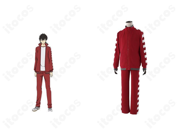 ペルソナ5 秀尽学園高校ジャージ（体操服）のフルセット。上衣コートとズボンの全体像が分かるコスプレ衣装写真。