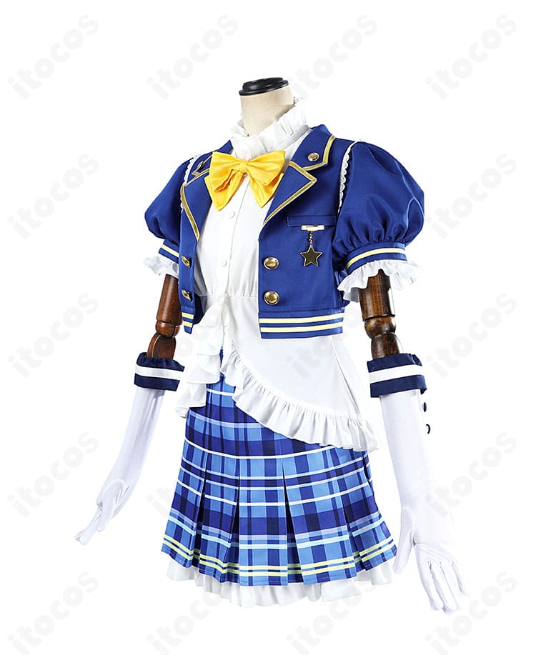 スクフェス2衣装の側面シルエット。コートラインとスカートのフレア、側面装飾の確認カット