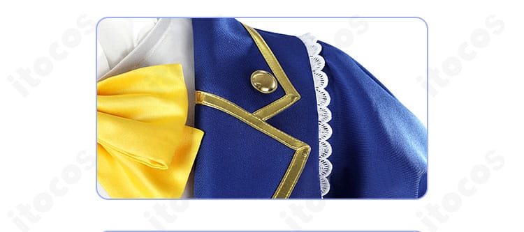 肩部分の装飾ディテール。肩章と縁取りのステッチワーク、素材感を近接で撮影