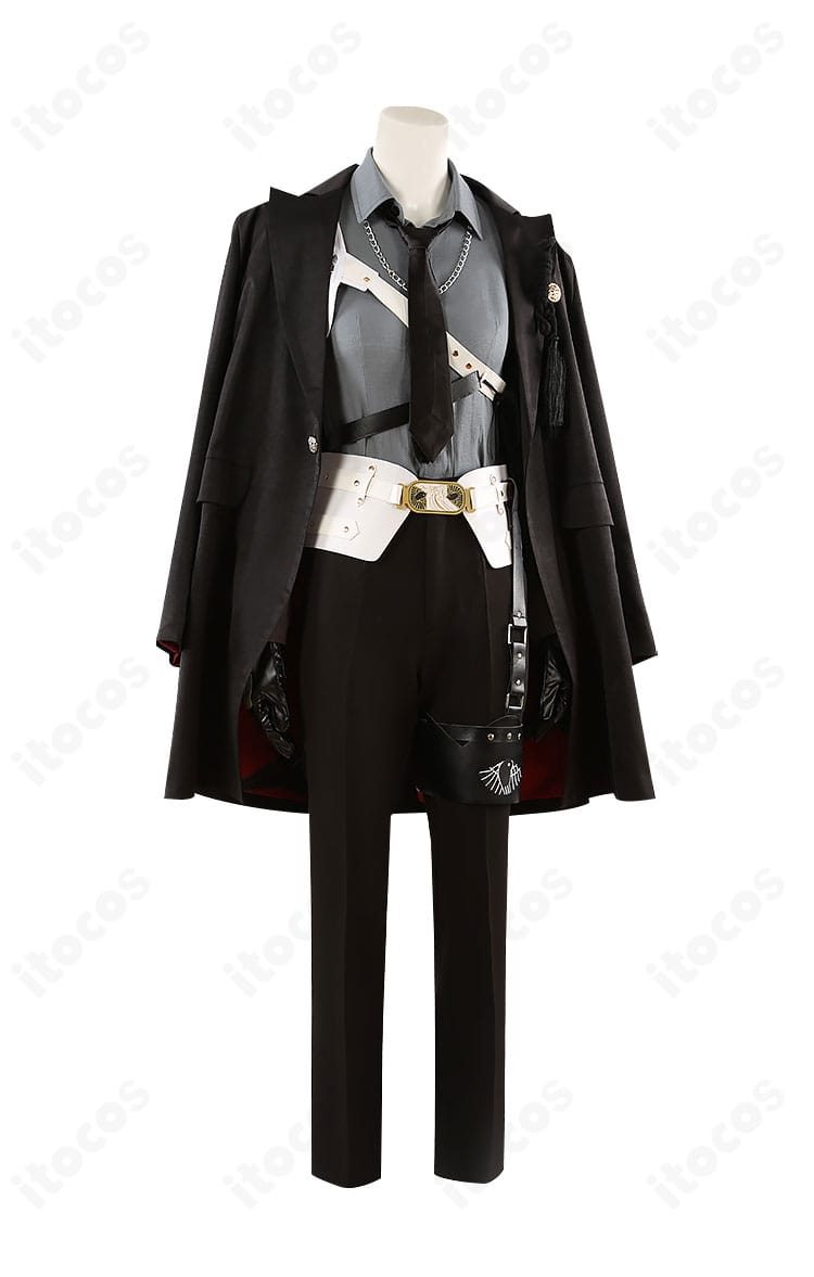 右側面ディテール。袖口の意匠、ワンアームアクセサリー、ベルト周りの配置が見える後家兼光衣装。