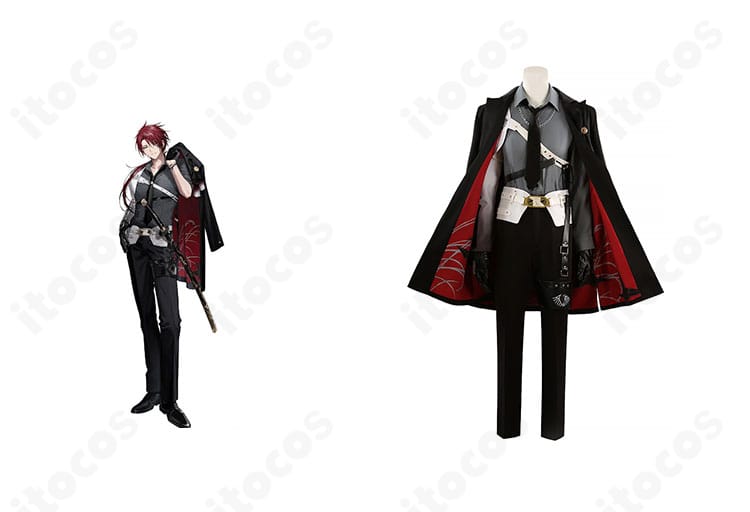 後家兼光のコスプレ衣装を正面から撮影。キャラクターイメージと融合した全体シルエットと装飾配置が分かる写真。