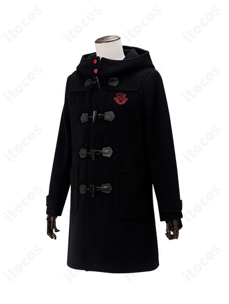 ペルソナ5 雨宮蓮 冬服コートの側面。肩から裾にかけたきれいなラインと立体的なシルエットを示す画像