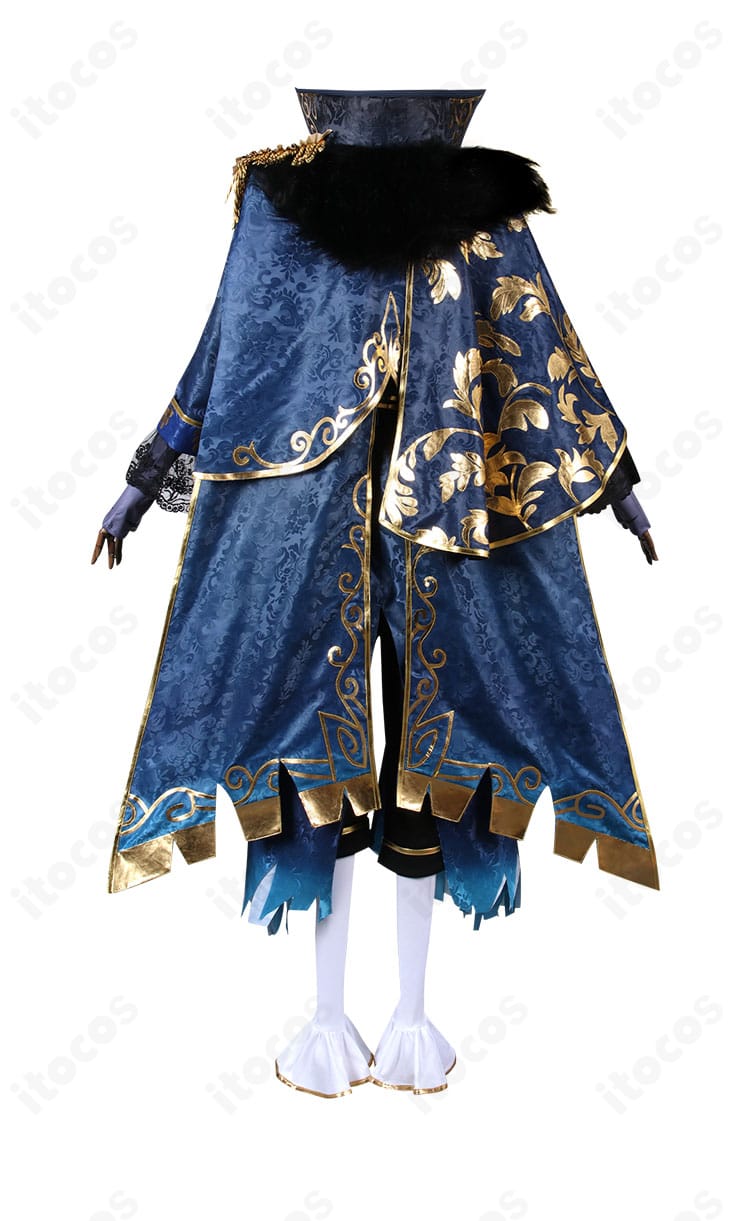 隠者 首席顧問コスプレ 背面図・背中の装飾とマントの広がりを確認