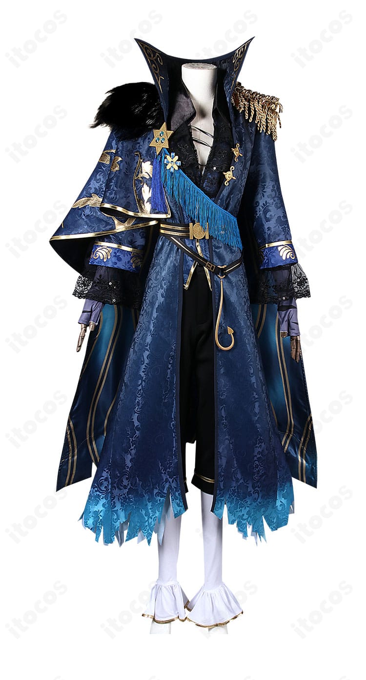 隠者 首席顧問コスプレ 正面図・襟元や胸元の意匠を高精細に再現したディテール