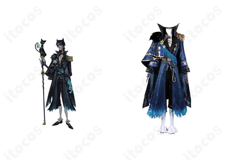 第五人格 隠者（アルヴァ・ロレンツ）首席顧問コスプレの正面全体と公式ビジュアル風比較