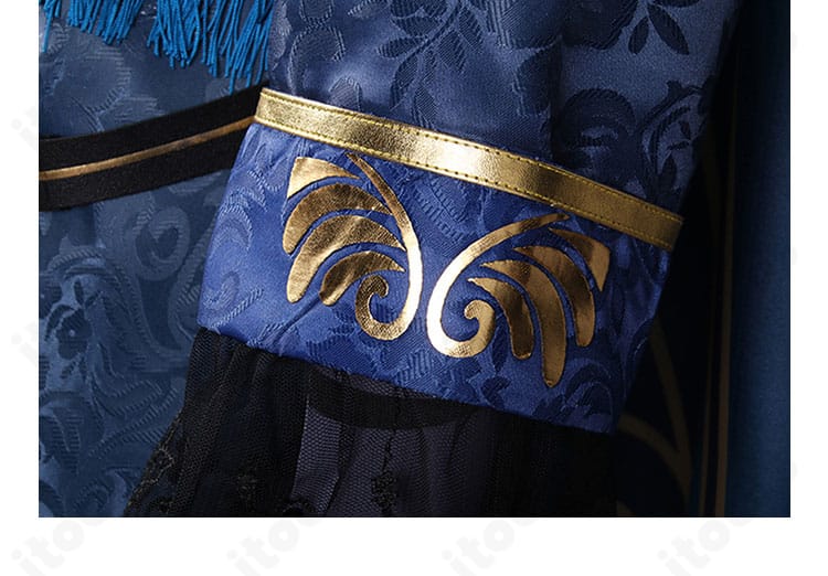 隠者 首席顧問コスプレ 袖口の刺繍と装飾パーツのクローズアップ