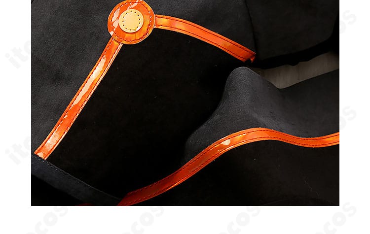 FGO 岸波白野（ザビ子）制服コスプレ衣装の衣領装飾詳細。コート前立て周辺の仕上がりを示すアップ。