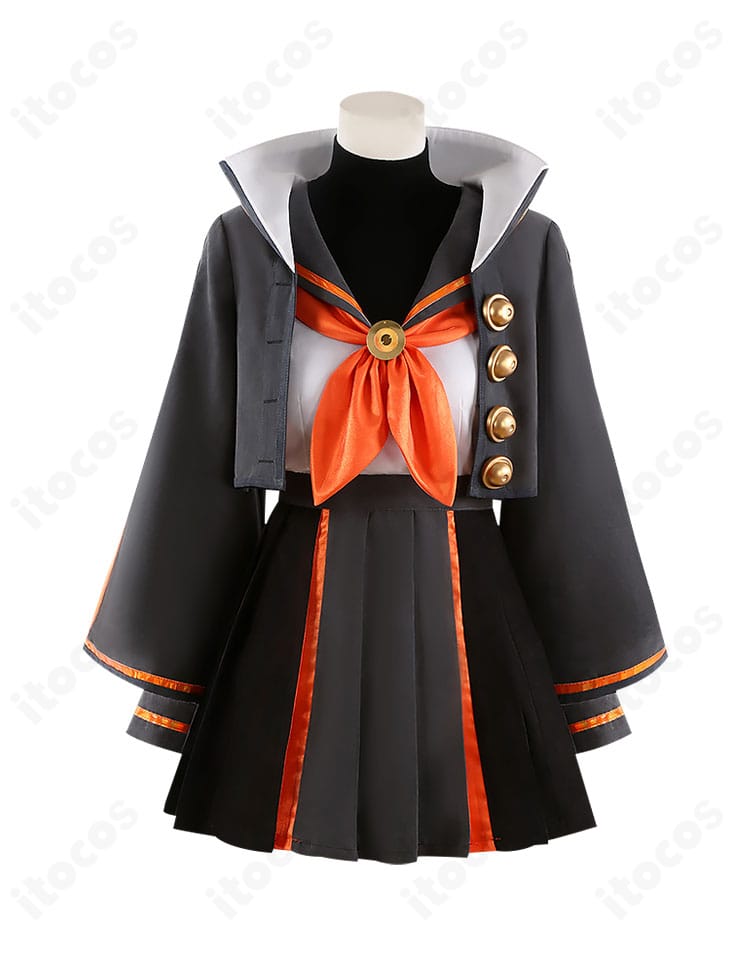FGO 岸波白野（ザビ子）制服コスプレ衣装の正面全身写真。コートとスカートのシルエットが見える紹介画像。